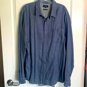 NWOT mens VINCE blue lightweight cotton shirt size XL
